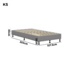 Oikiture Bed Frame King Single Fabric Grey - Image 7