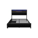 Oikiture Bed Frame Double Single Size LED Storage Bedhead USB Charge - Image 8