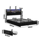 Oikiture Bed Frame Double Single Size LED Storage Bedhead USB Charge - Image 3