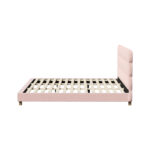 Oikiture Bed Frame King Size Tufted Bedhead Boucle Fabric Pink - Image 3
