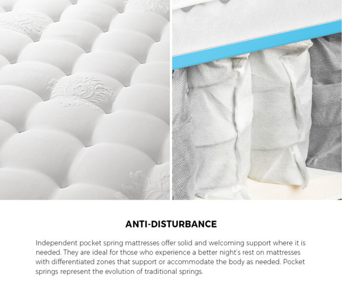 Oikiture Bed Frame with Mattress King Size Gas Lift Black Leather - Image 8