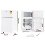 Devanti 85L Bar Fridge Mini Freezer Refrigerator White - Image 2