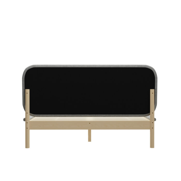 Oikiture Wooden Bed Frame with Padded Fabric Edges Headboard Double Size - Image 6
