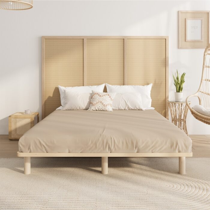 Oikiture Bed Frame Double Size Wooden Bed Base - Image 5