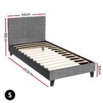 Artiss Bed Frame Single Size Grey NEO - Image 2