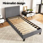 Artiss Bed Frame Single Size Grey NEO - Image 4