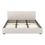 Artiss Bed Frame King Size Gas Lift Beige VILA - Image 3