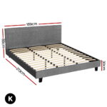 Artiss Bed Frame King Size Grey NEO - Image 2