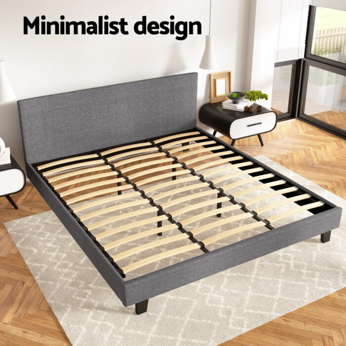Artiss Bed Frame King Size Grey NEO - Image 4