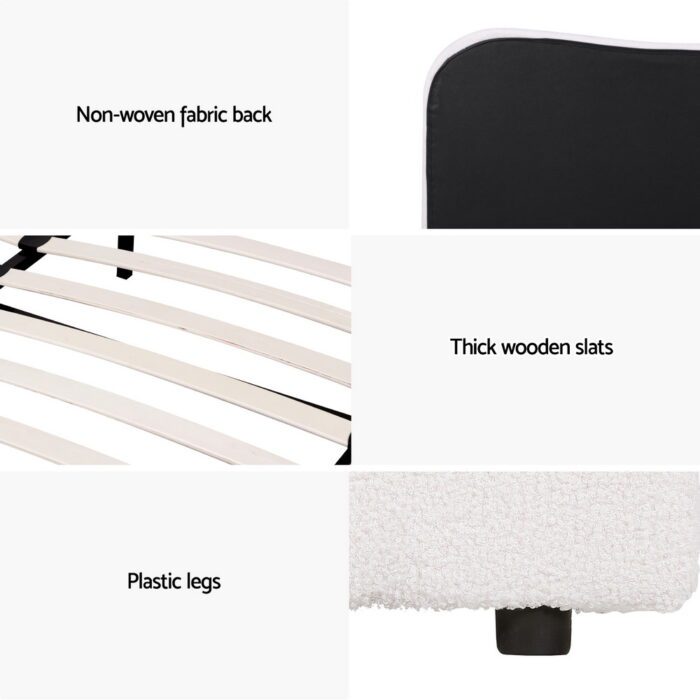 Artiss Bed Frame Double Size Boucle DARA - Image 4