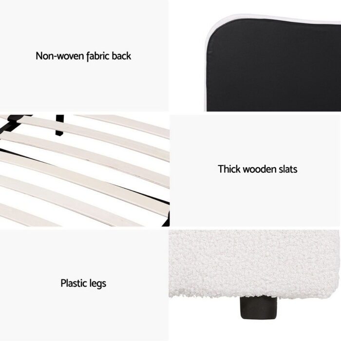 Artiss Bed Frame Double Size Boucle DARA - Image 6