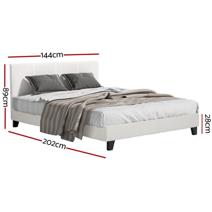 Artiss Bed Frame Double Size Boucle NEO - Image 2