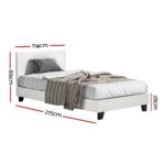 Artiss Bed Frame King Single Size Boucle NEO - Image 2