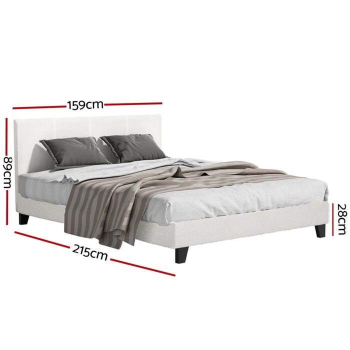 Artiss Bed Frame Queen Size Boucle NEO - Image 2