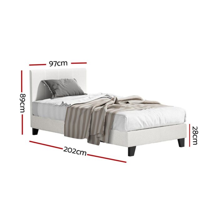 Artiss Bed Frame Single Size Boucle NEO - Image 2