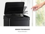 Oikiture 50L Motion Sensor Bin Automatic Rubbish Trash Can Black - Image 4