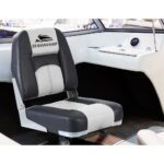 Seamanship 2X Folding Boat Seats Marine Seat Swivel Low Back 10cm Padding Grey - Image 3
