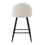 Oikiture 2x Bar Stools Kitchen Counter Stool White Boucle Padded - Image 6