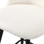 Oikiture 4x Bar Stools Kitchen Counter Stool White Boucle Padded - Image 4