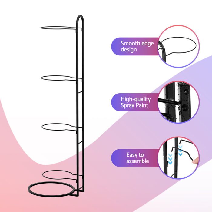 Everfit Ball Storage Rack Sports Equipment Organizer 4-Tier Holder for Garage Gym Black - Image 6