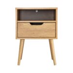 Oikiture Bedside Tables Set of 2 Wood - Image 6