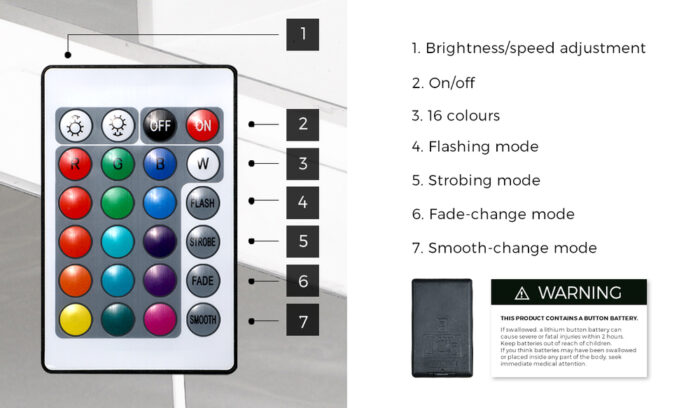 Oikiture Bedside Table 2 Drawers LED Nightstand Marble Effect Black - Image 8