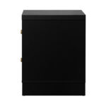 Oikiture 2X Bedside Tables Hamptons Furniture Black - Image 2