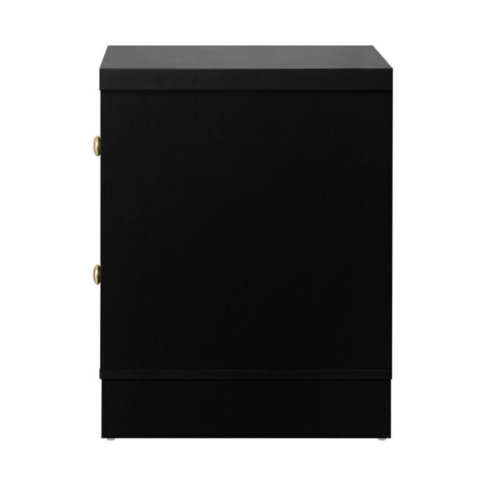 Oikiture 2X Bedside Tables Hamptons Furniture Black - Image 2