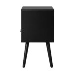 Oikiture 2X Bedside Tables with Leather Handle Black - Image 5