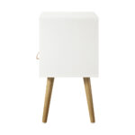 Oikiture 2X Bedside Tables with Leather Handle White - Image 7