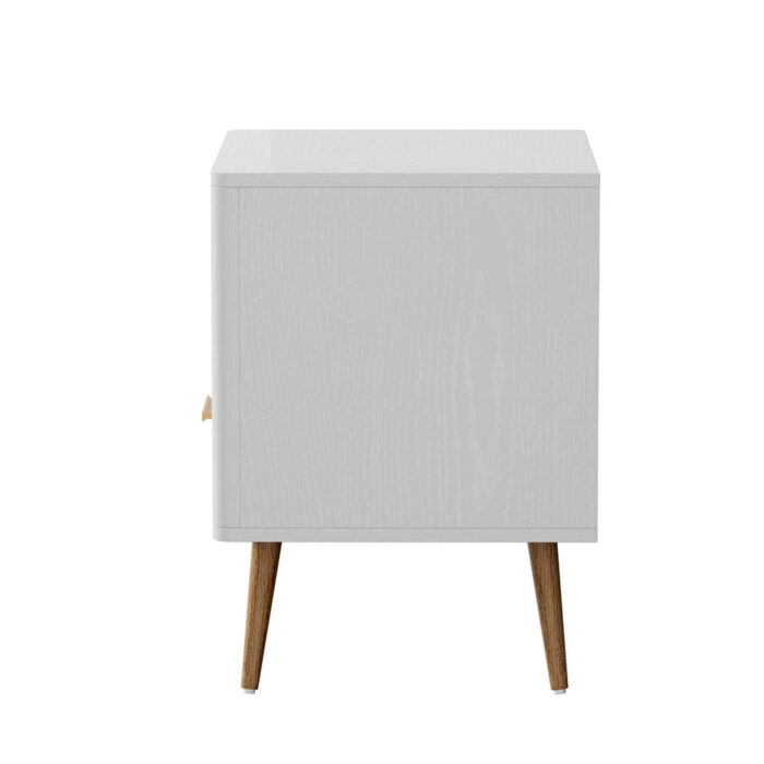 Oikiture 2x Bedside Table 1 Drawer Open Shelf Nightstand White - Image 8