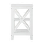 Oikiture 2x Side Table Coffee Bedside Sofa Storage 3-tier Shelf White - Image 3