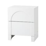 Oikiture Bedside Table 2 Drawers Side Table White
