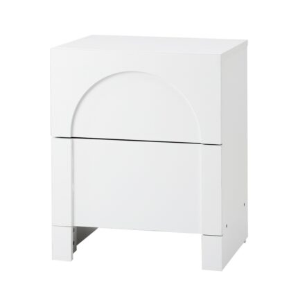 Oikiture Bedside Table 2 Drawers Side Table White