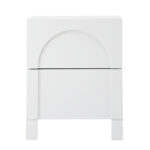 Oikiture Bedside Table 2 Drawers Side Table White - Image 8