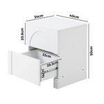 Oikiture Bedside Table 2 Drawers Side Table White - Image 3