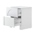 Oikiture Bedside Table 2 Drawers Side Table White - Image 7