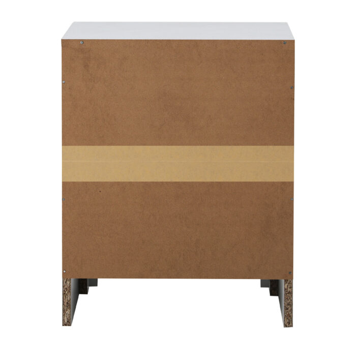 Oikiture Bedside Table 2 Drawers Side Table White - Image 5