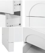 Oikiture Bedside Table 2 Drawers Side Table White - Image 4