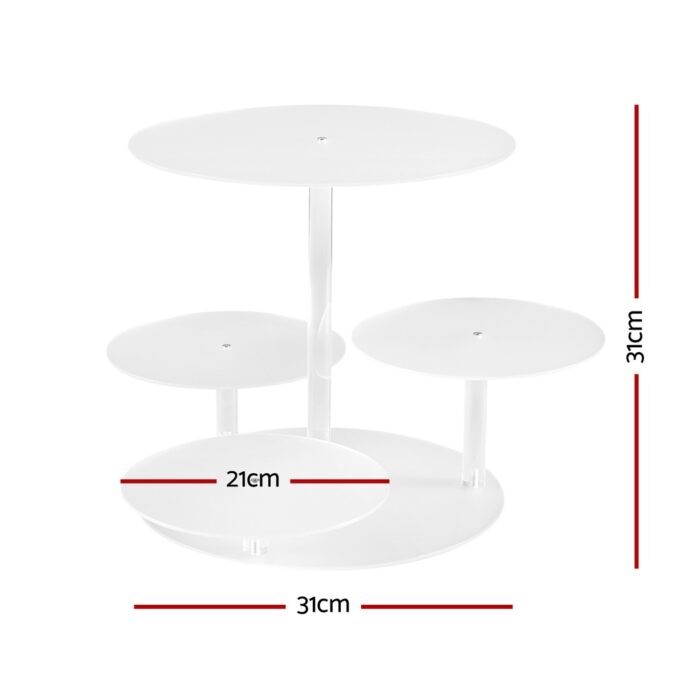 5-Star Chef Cake Stand 5 Tiers Acrylic Holder Display Round Clear Wedding Party - Image 2
