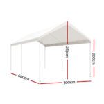 Instahut Carports 3x6m Carport Kits Steel Shelter Gazebo Canopy Garage Portable Garden Shed - Image 2