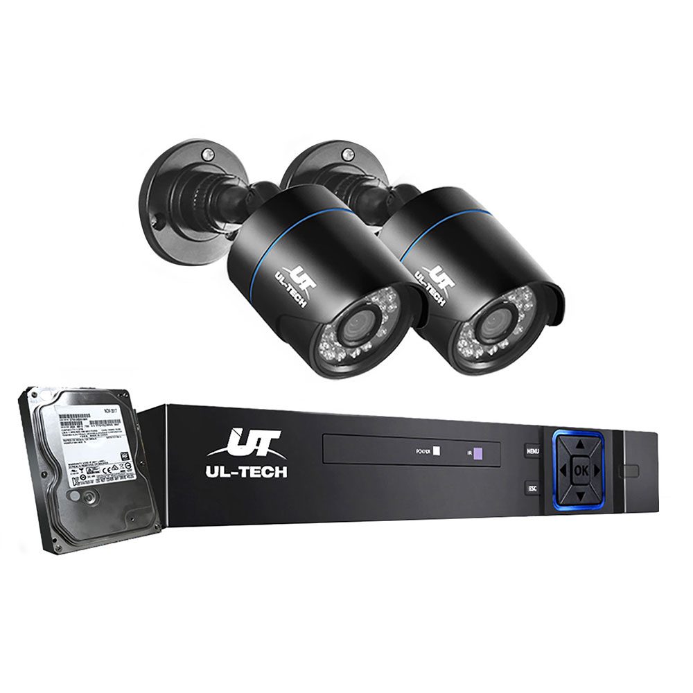 CCTV-4C-2B-BK-T-12390-00 UL-tech CCTV Security System 4CH DVR 2 Cameras 1TB Hard Drive - Image 1