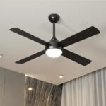 Vevare 52'' AC Ceiling Fan with Light Remote Control 4 Blades Black - Image 9
