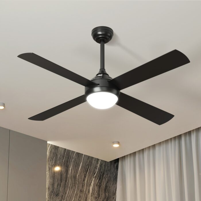 Vevare 52'' AC Ceiling Fan with Light Remote Control 4 Blades Black - Image 9