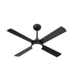 Vevare 52'' AC Ceiling Fan with Light Remote Control 4 Blades Black
