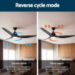Devanti 64 Inch Ceiling Fan DC Motor w/Light w/Remote - Black - Image 6