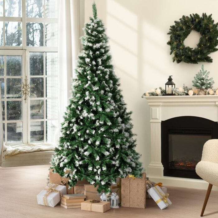 Tinseltown Christmas Tree 2.4M 8FT Snowy Xmas Decorations Home Decor Green 1400 tips - Image 9