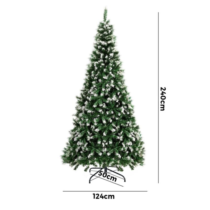 Tinseltown Christmas Tree 2.4M 8FT Snowy Xmas Decorations Home Decor Green 1400 tips - Image 3