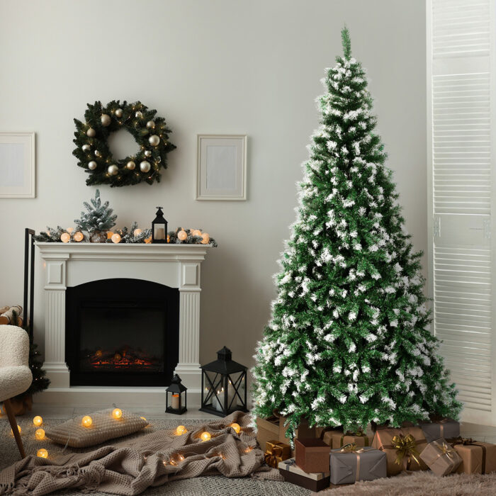 Tinseltown Christmas Tree 2.4M 8FT Snowy Xmas Decorations Home Decor Green 1400 tips - Image 7