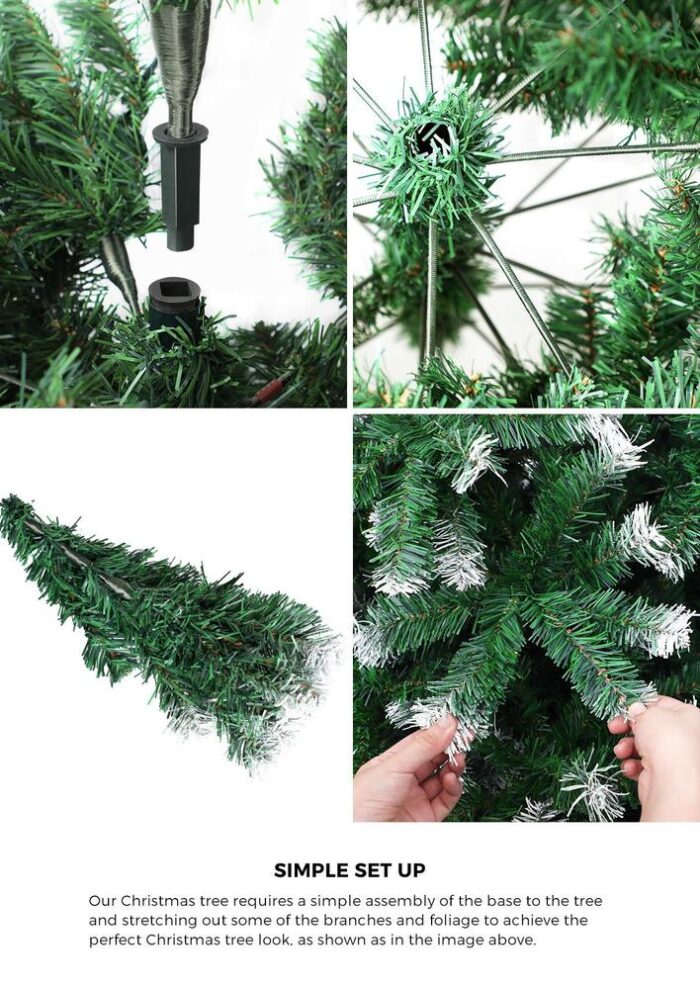 Tinseltown Christmas Tree 2.4M 8FT Snowy Xmas Decorations Home Decor Green 1400 tips - Image 4